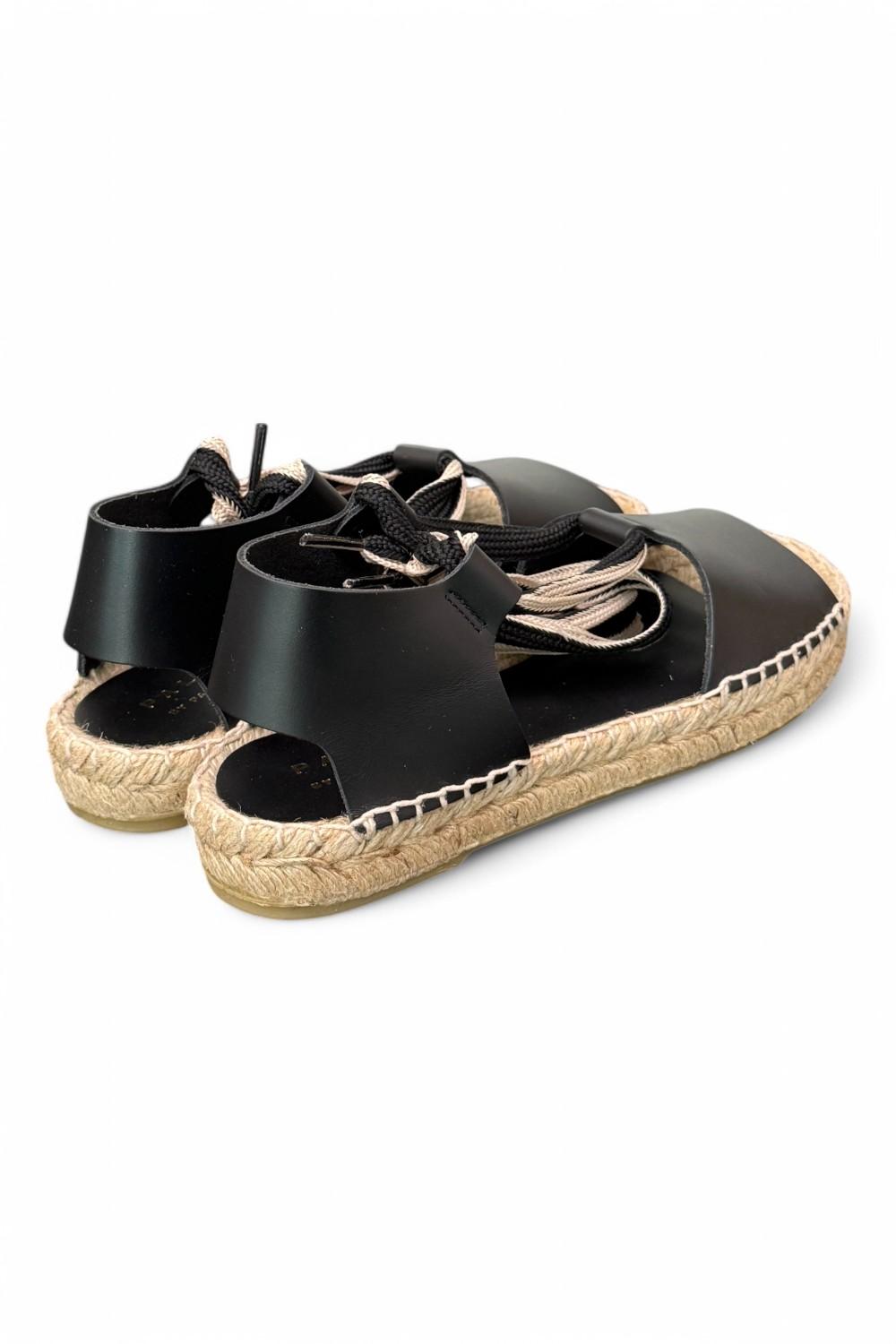 Sandalo con fascia pelle nera Palomitas<BR/> 