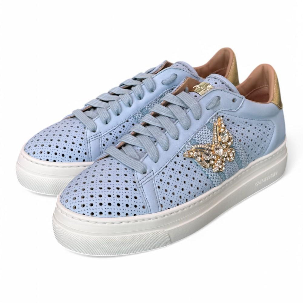 Sneaker Stokton Diva nappa celeste 
