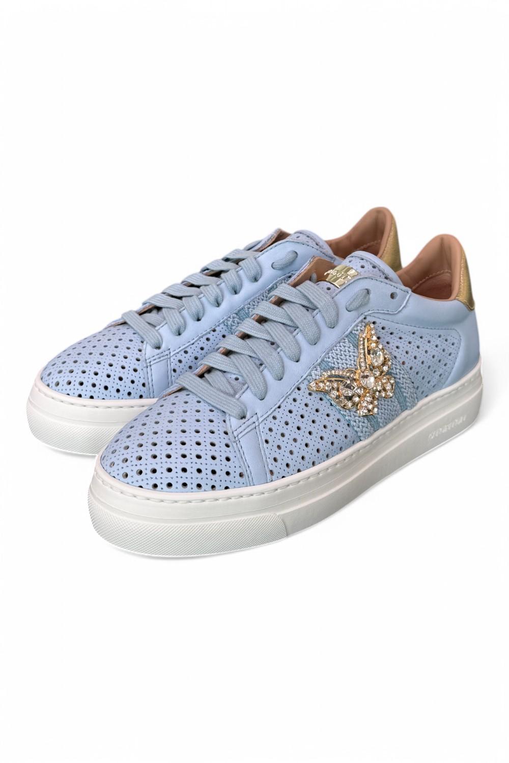 Sneaker Stokton Diva nappa celeste 