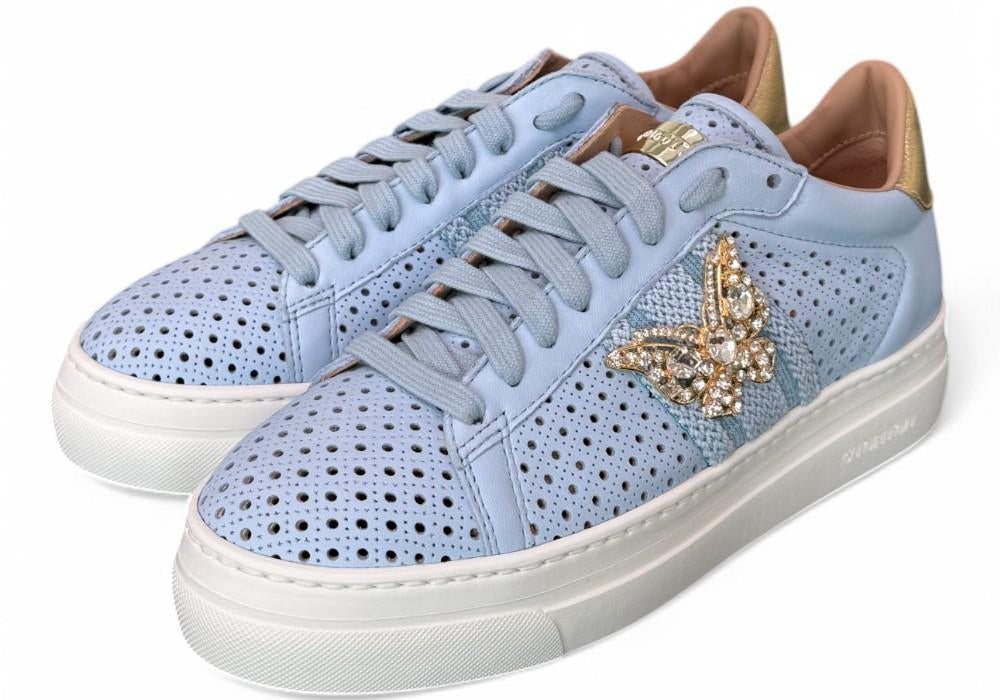 Sneaker Stokton Diva nappa celeste 
