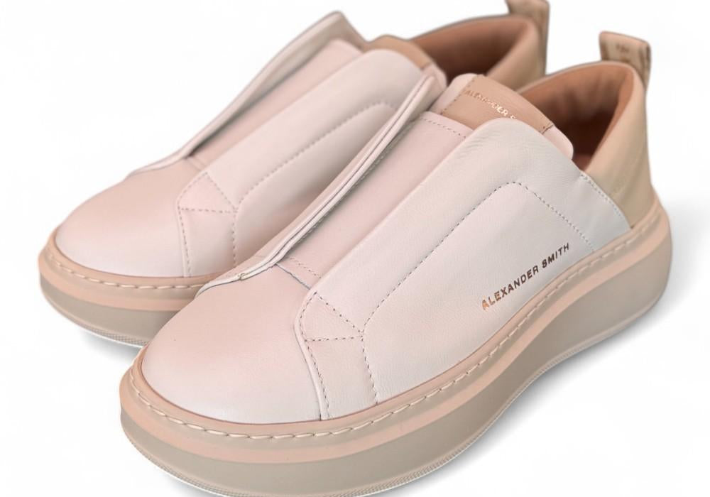 Sneaker donna Wembley slip on white nude Alexander Smith<BR/> 