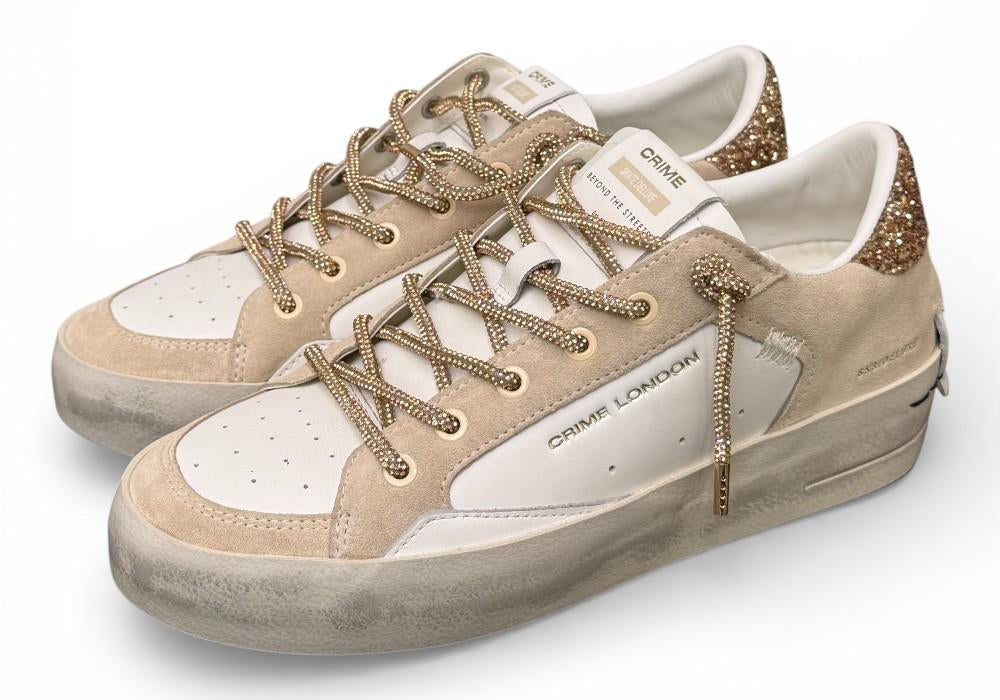 Sneaker De Luxe bianca beige Crime London sw. 