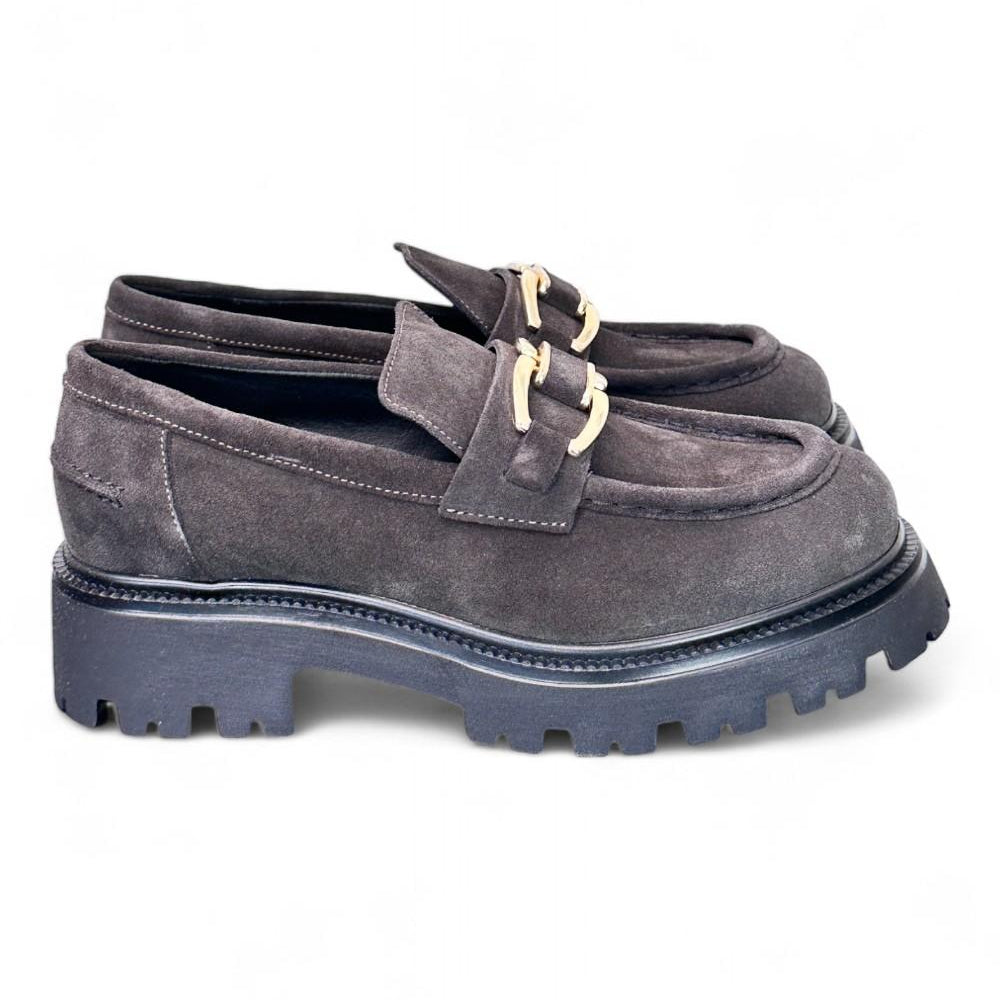 Mocassino donna Uma Parker camoscio pepe 