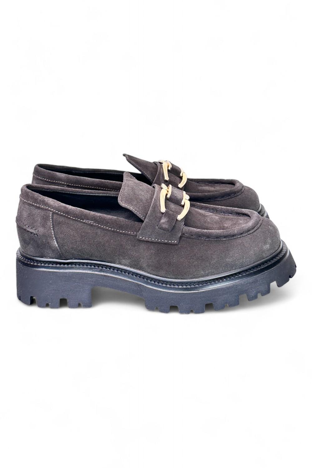 Mocassino donna Uma Parker camoscio pepe 