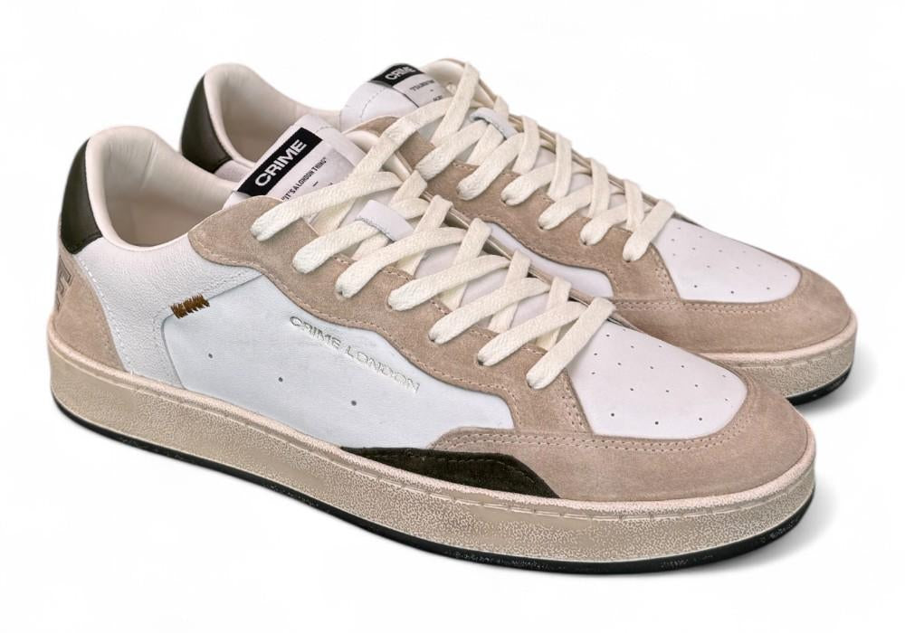 Sneaker uomo basket bianca Crime London Chelsea Dune Drift 