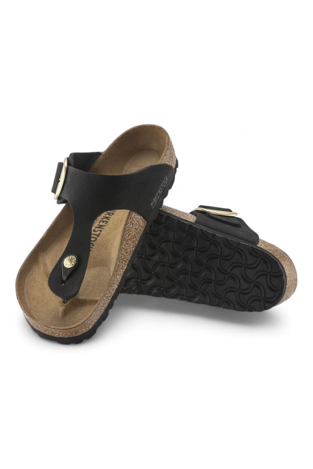 Ciabatta Gizeh Big Buckle nabuk black Birkenstock 1023966 