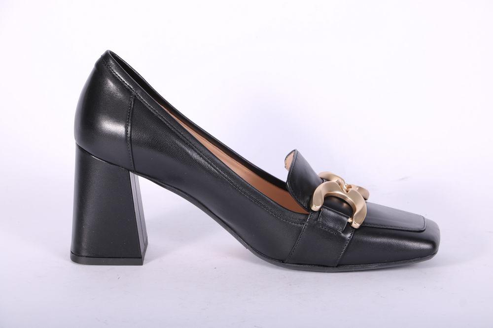 Mocassino accessorio pelle nera tacco Matteo Pitti 