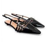 Slingback cintini vernice nera  flat Les Autres<BR/> 