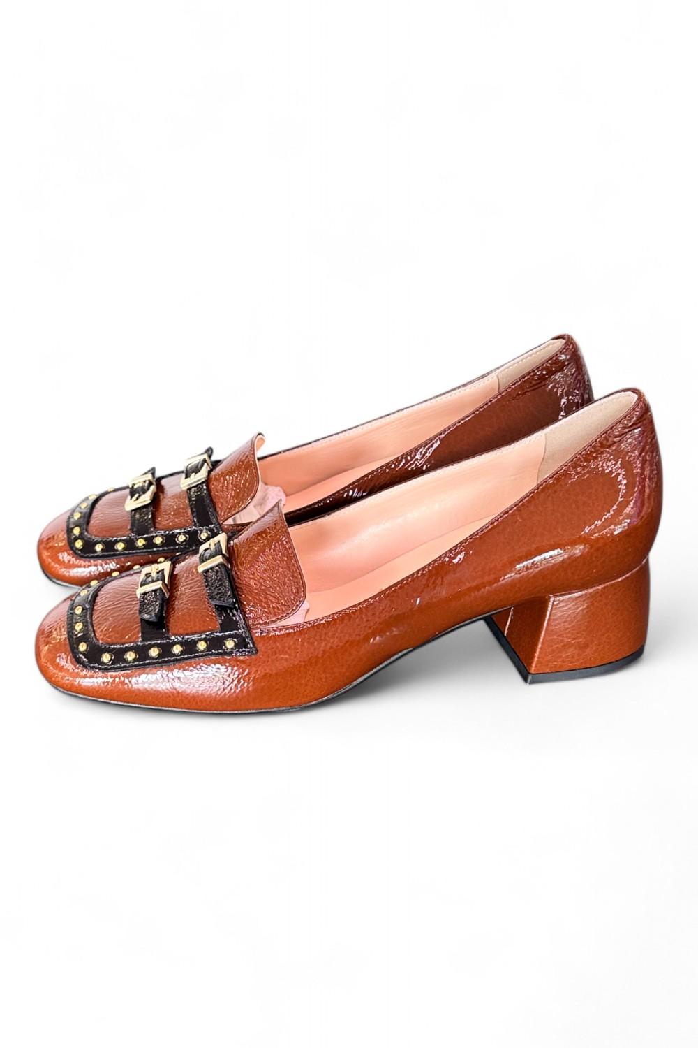 Mocassino borchie vernice cuoio Matteo Pitti 