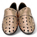 Mocassino forato pelle platino Elvio Zanon<BR/> 