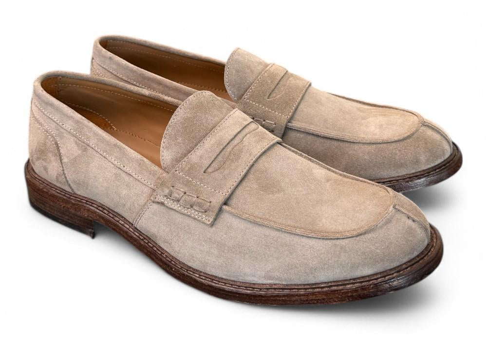 Mocassino suede beige Franco Fedele<BR/> 
