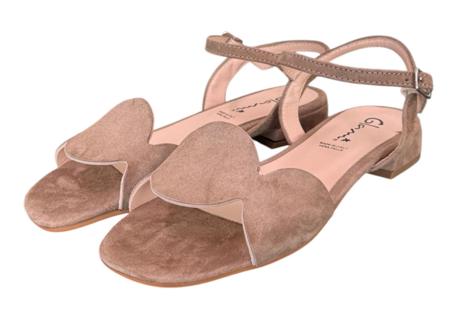 Sandalo cerchi suede terra Glam<BR/> 