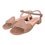 Sandalo cerchi suede terra Glam<BR/> 
