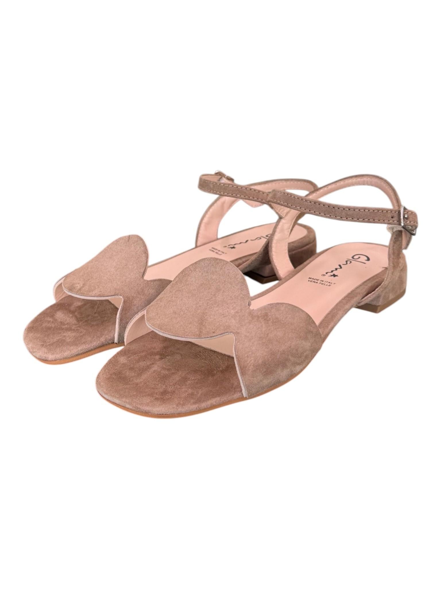 Sandalo cerchi suede terra Glam<BR/> 