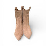 Stivaletto texano elegante suede beige 