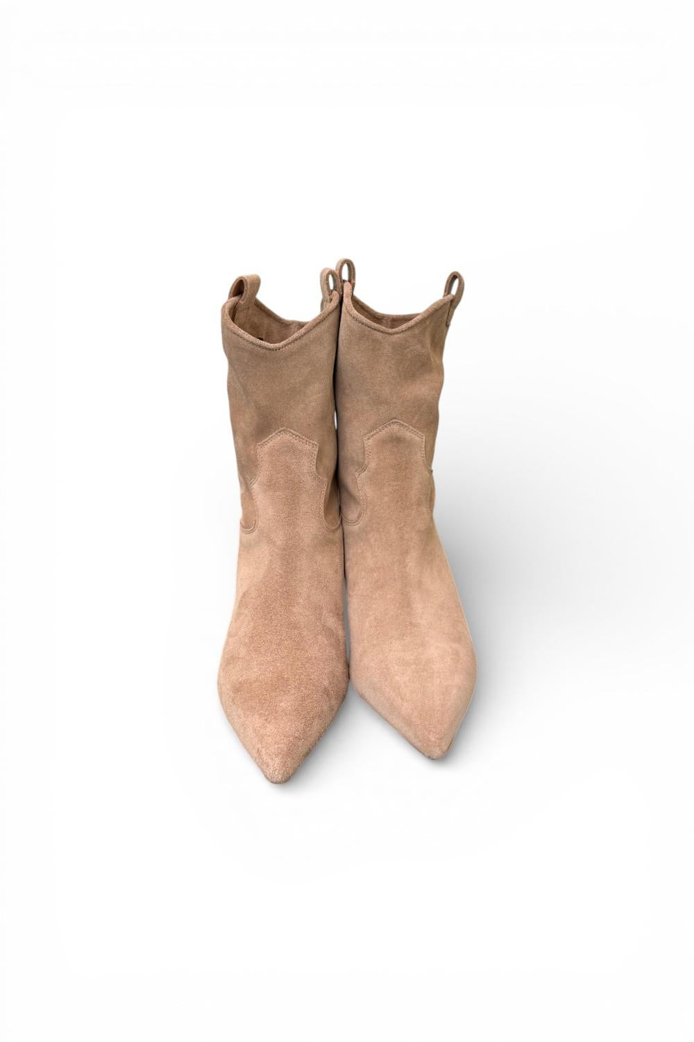 Stivaletto texano elegante suede beige 