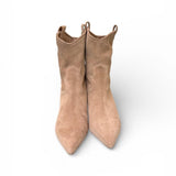 Stivaletto texano elegante suede beige 