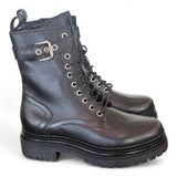 Anfibio pelle nera  con fibbia Mjus<BR/> 