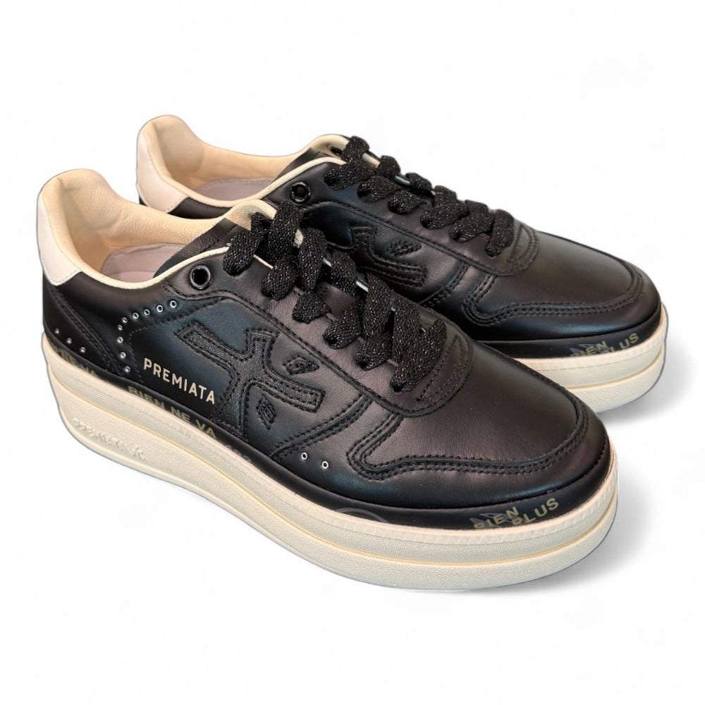 Sneaker donna Micol 7014 pelle nera 