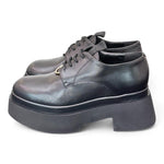 Scarpa allacciata nera con platform Albano 