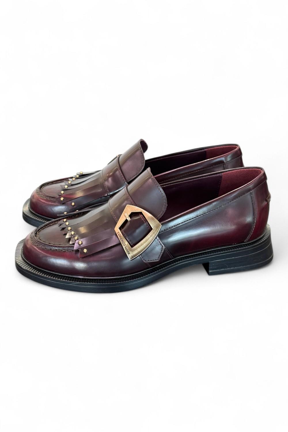 Mocassino frangia bordeaux Lorenzo Mari 