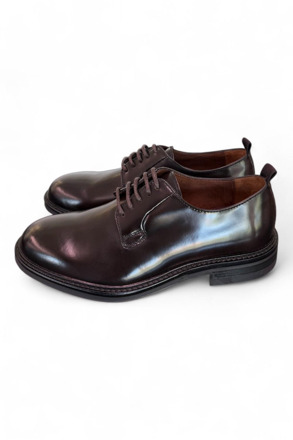 Scarpa allacciata pelle spazzolata ebony Marco Ferretti 