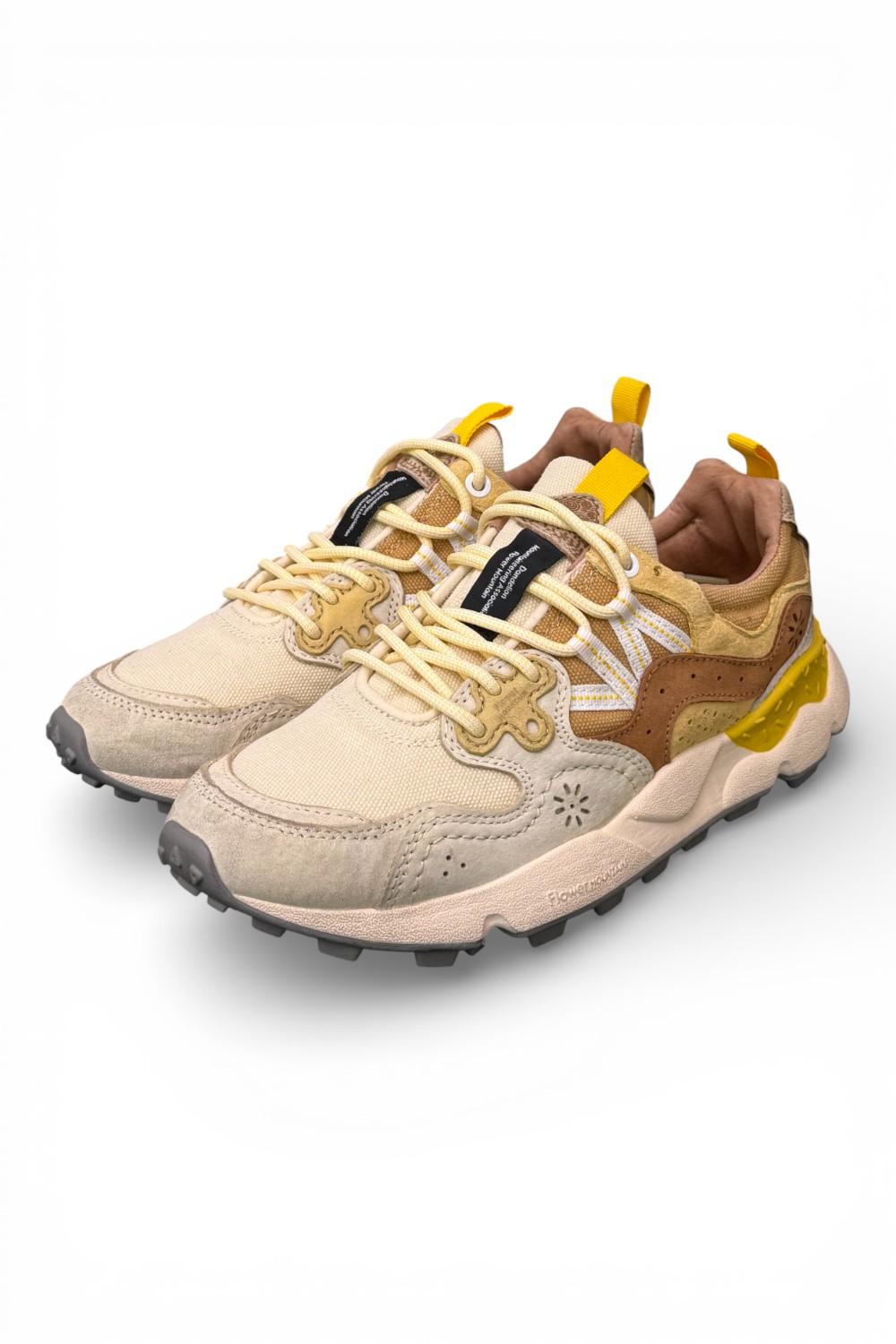Sneaker donna Yamano 3 1E44 beige brown yellow  Flower Mountain 