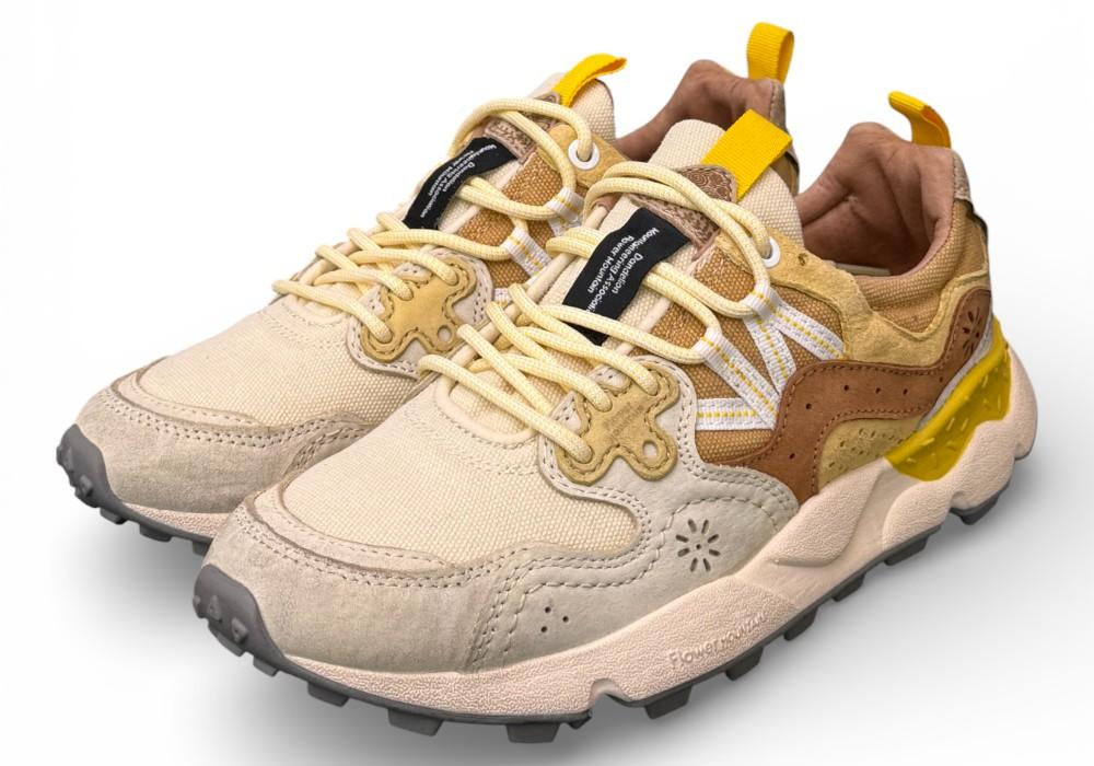 Sneaker donna Yamano 3 1E44 beige brown yellow  Flower Mountain 