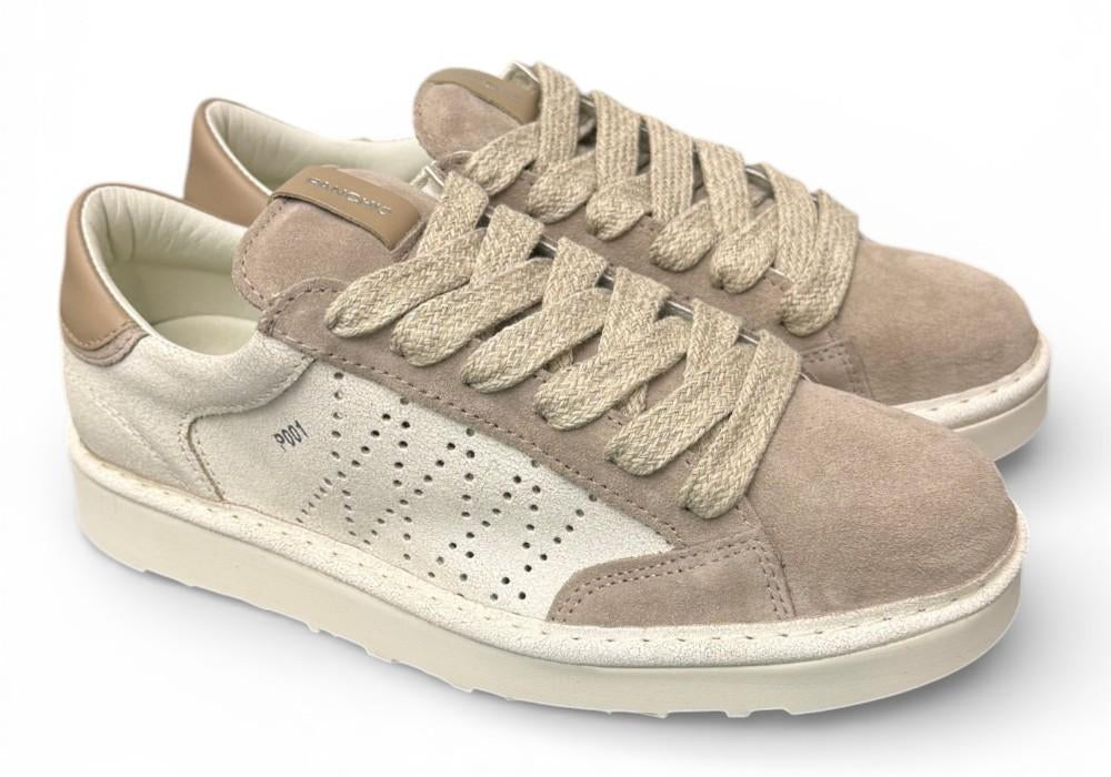 Allacciato uomo Panchic P01 pelle e camoscio bianco beige 