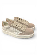 Allacciato uomo Panchic P01 pelle e camoscio bianco beige