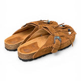 Sabot con frangia e perline Taji by Lagoa suede cuoio 