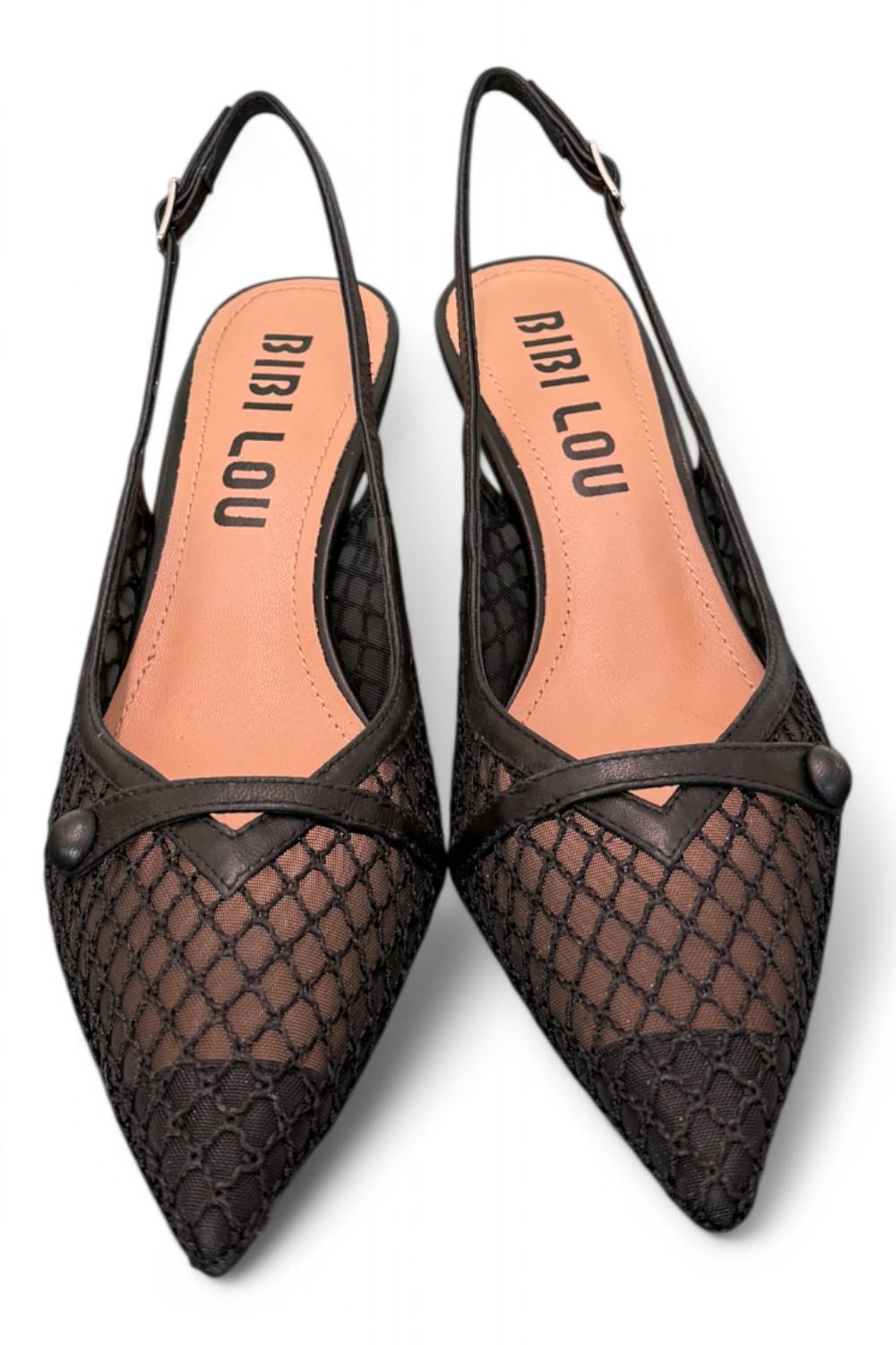 Slingback Bibi Lou rete nero tacco 