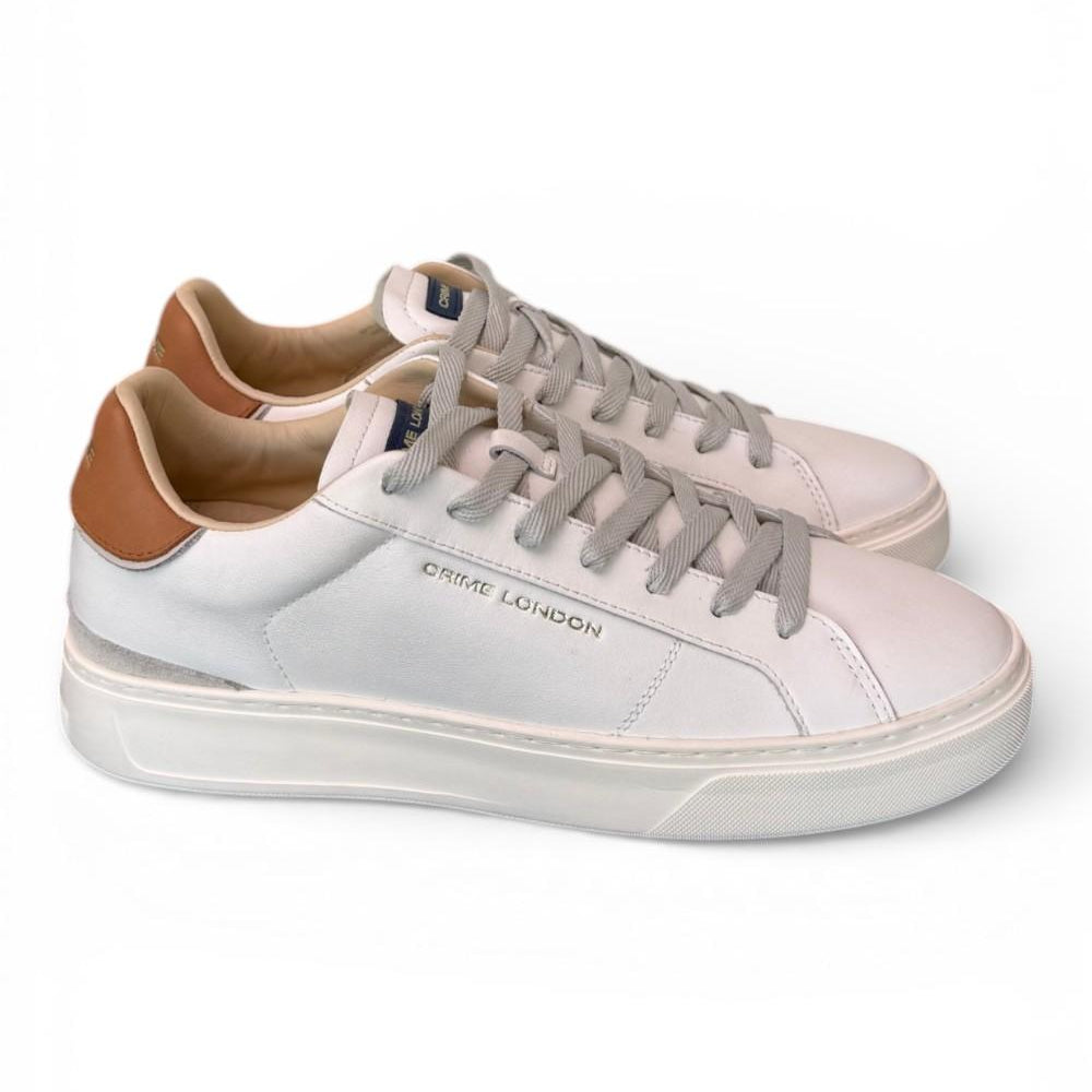 Sneaker pelle bianca cuoio XL Crime London 