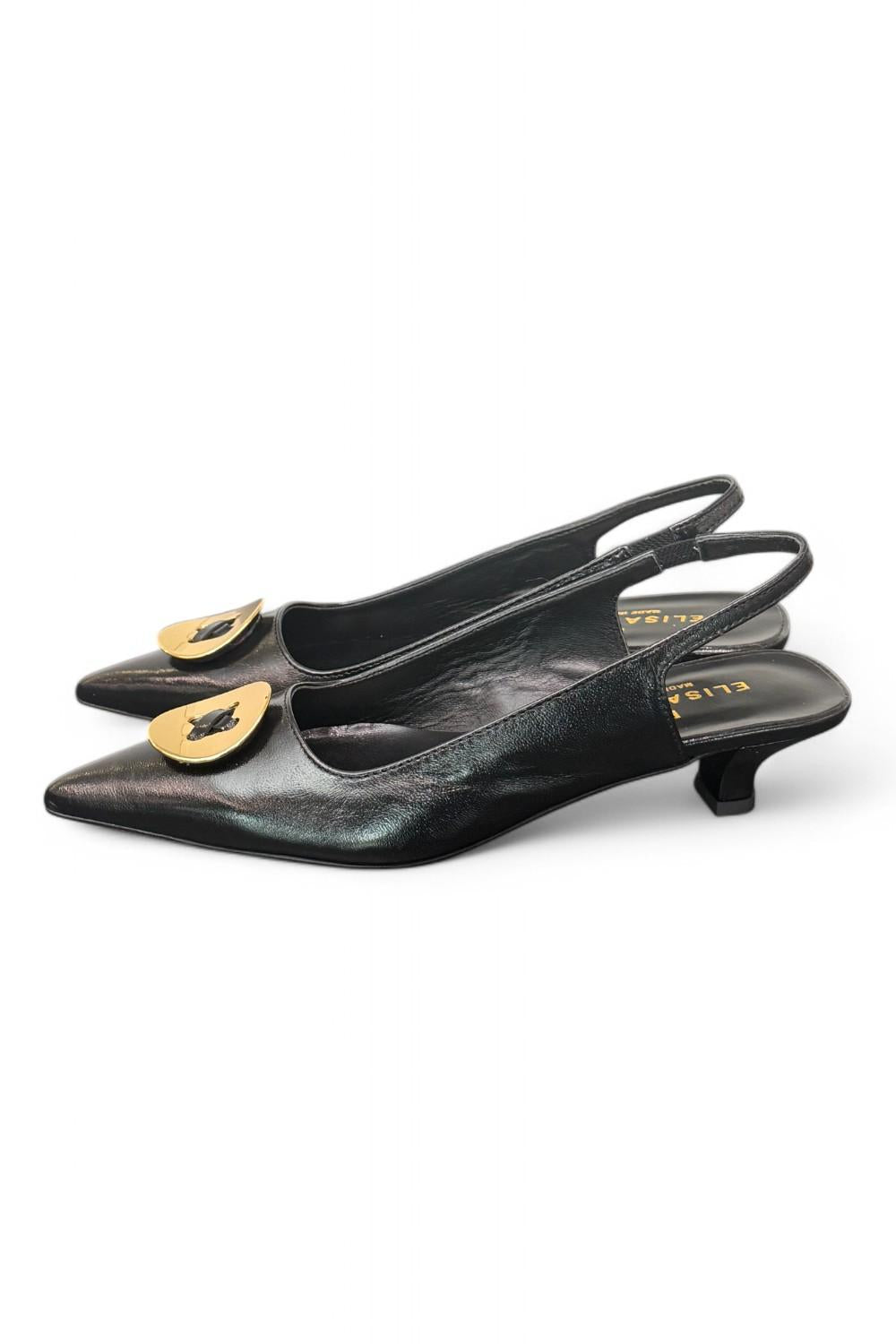 Slingback bottone nero Elisa Lanci 