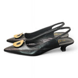 Slingback bottone nero Elisa Lanci 
