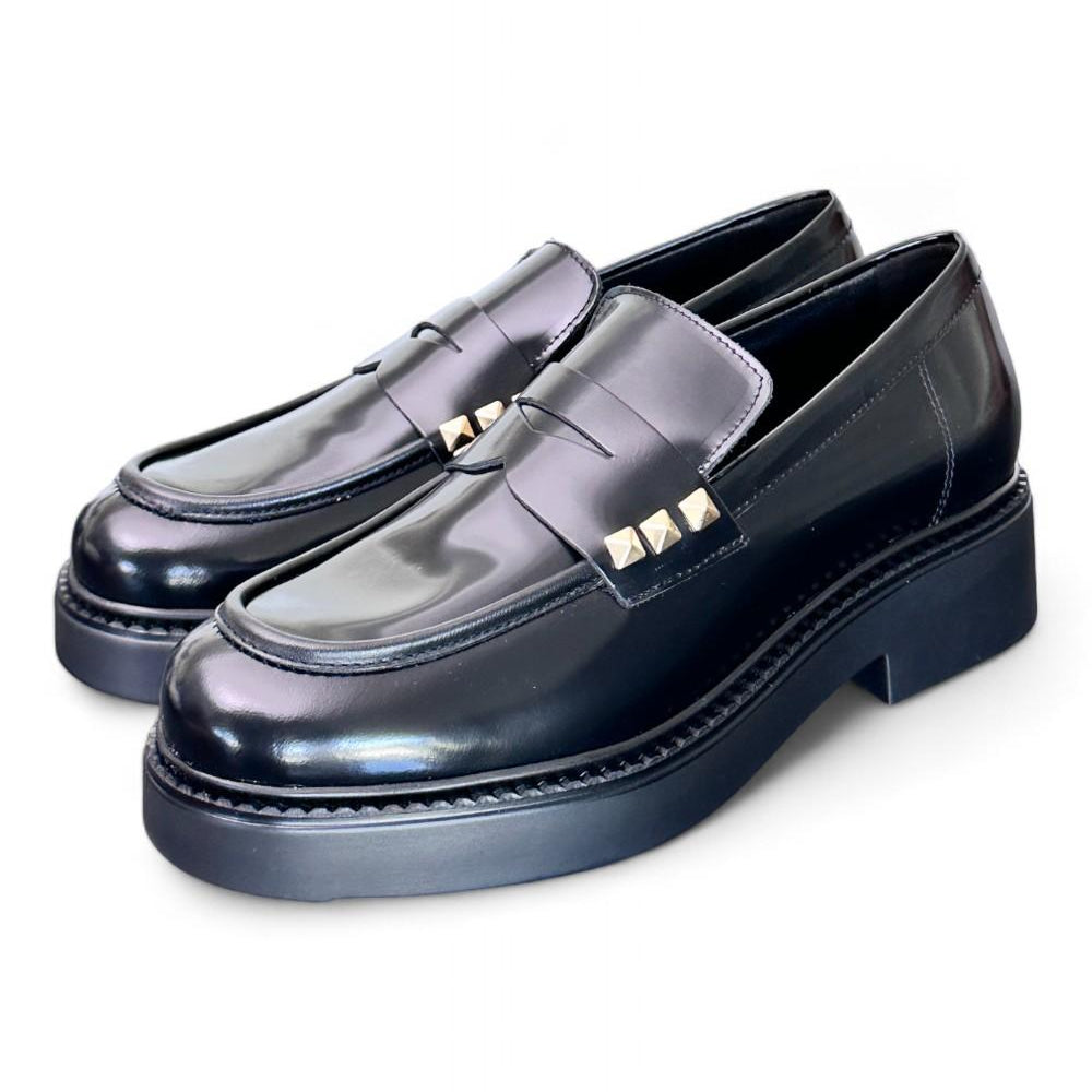 Mocassino donna Uma Parker borchiette nero 