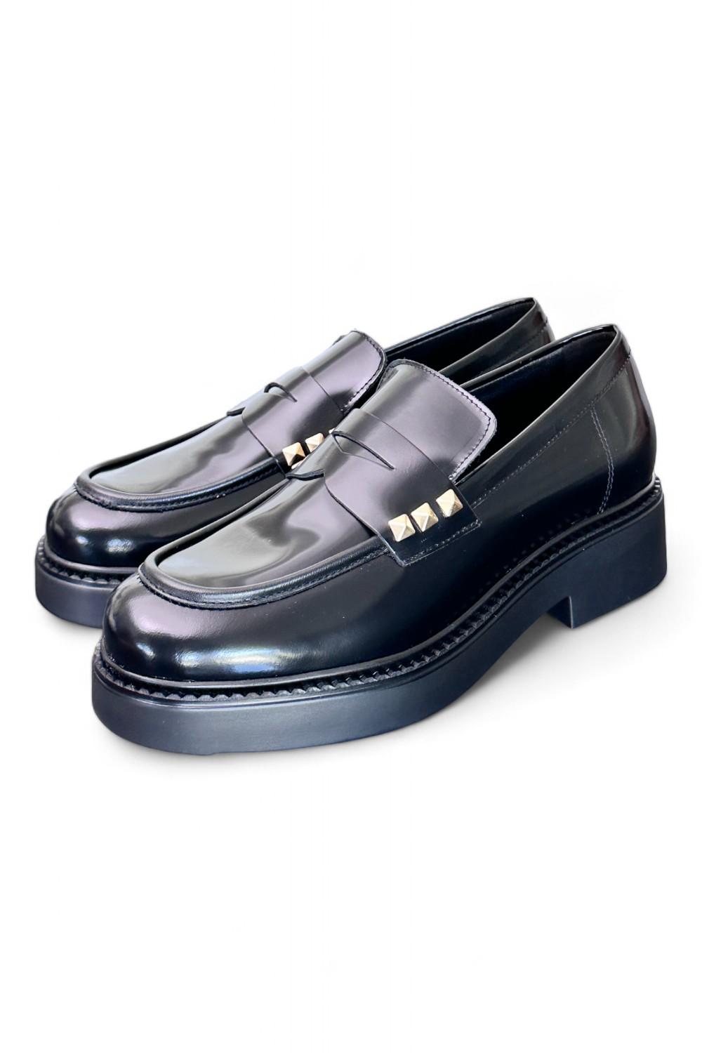 Mocassino donna Uma Parker borchiette nero 