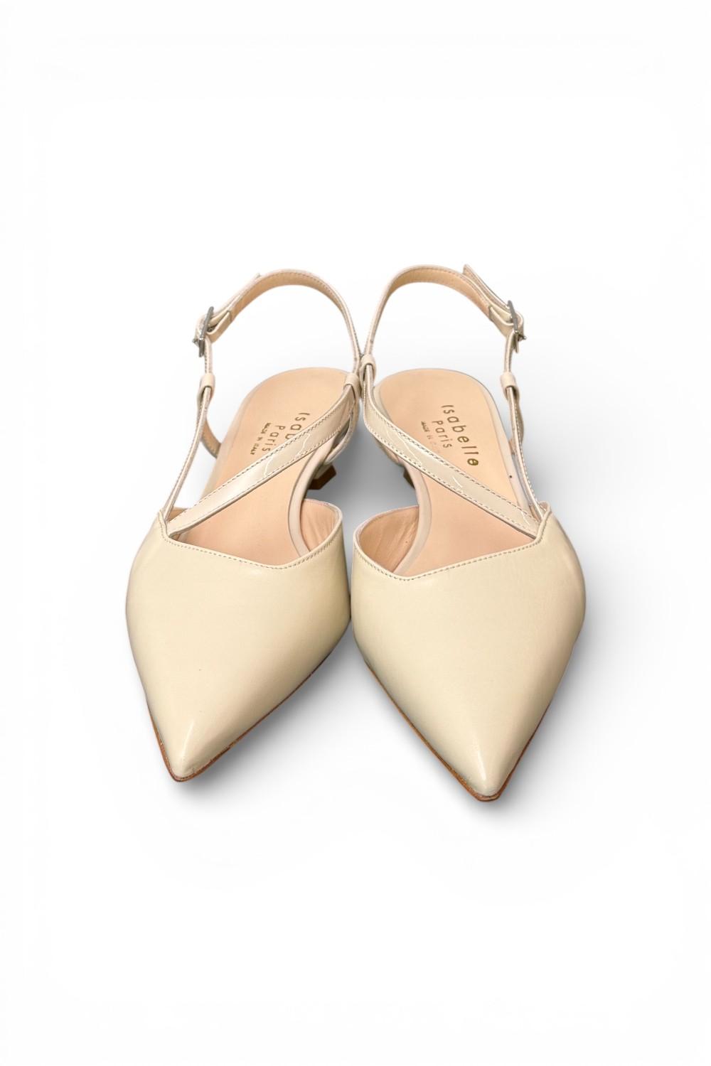 Slingback cintino pelle panna Isabelle Paris 