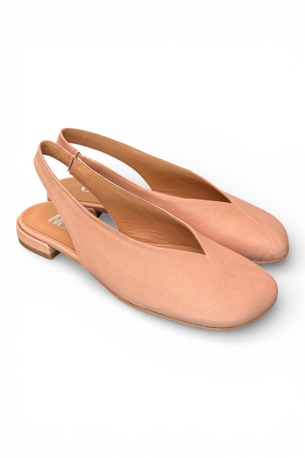 Slingback pelle nature Cuir Noir<BR/> 