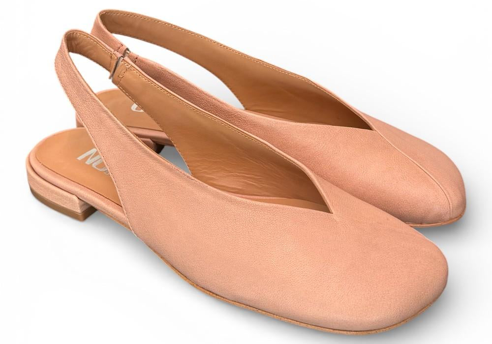 Slingback pelle nature Cuir Noir<BR/> 