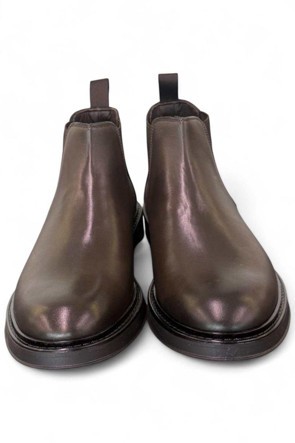 Stivaletto beatles pelle testa di moro Dino Draghi<BR/> 