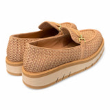 Mocassino rafia e pelle grano suola micro Bruno Premi<BR/> 