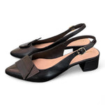 Slingback pelle nera Francesco B 