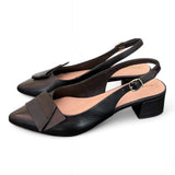 Slingback pelle nera Francesco B 