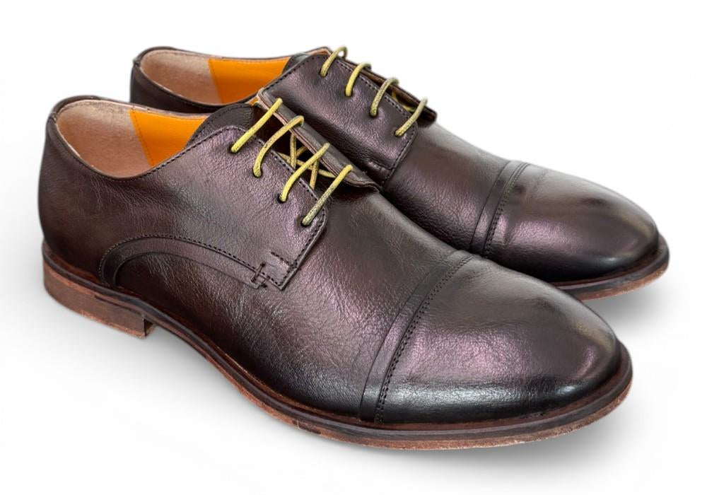 Allacciato derby pelle testa di moro F.lli Rennella<BR/> 