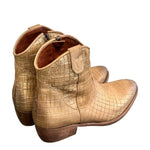 Stivaletto texano intagliato oro Zoe 