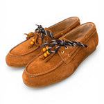 Scarpa barca suede cuoio Antica Bottega<BR/> 