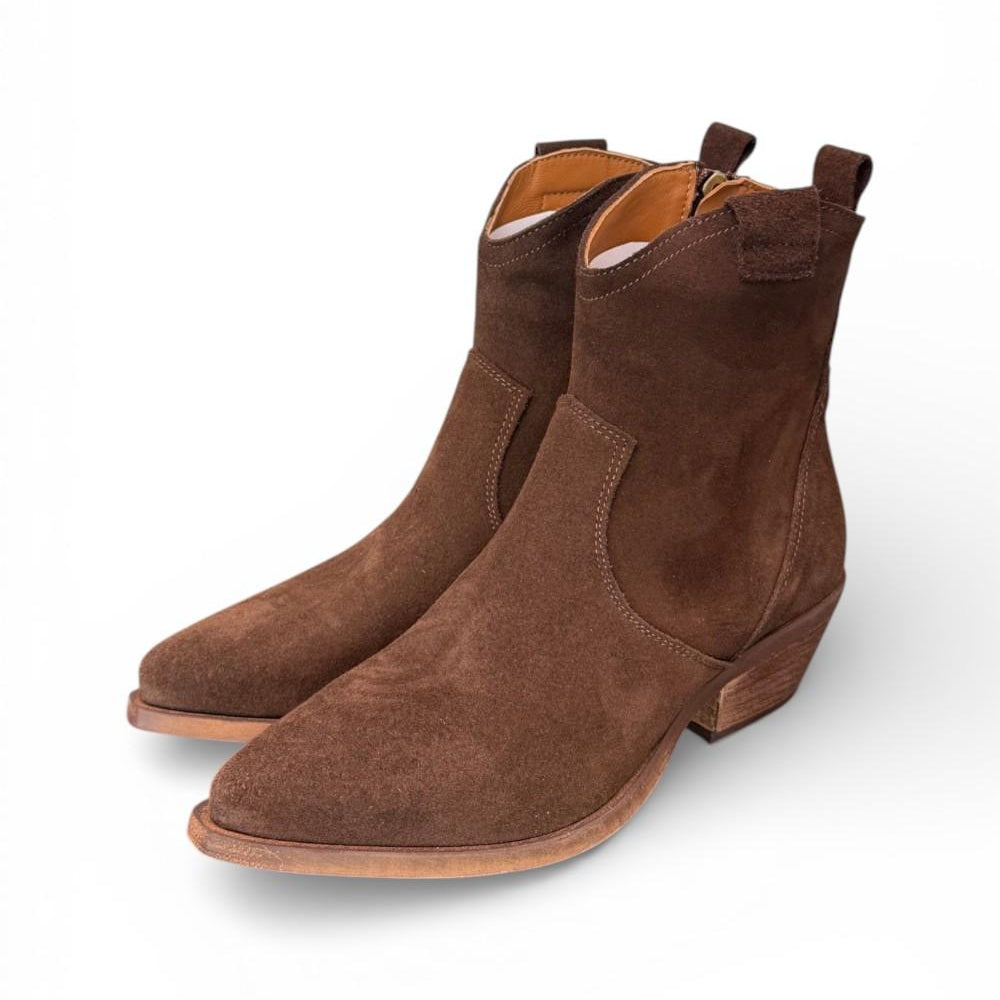 Stivaletto texano corto suede testa di moro Ranye<BR/> 