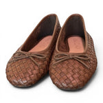 Ballerina intrecciata in pelle testa di moro Inuovo<BR/> 