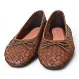 Ballerina intrecciata in pelle testa di moro Inuovo<BR/> 